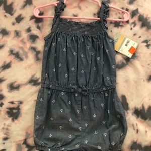 Denim Shorts Anchor Romper